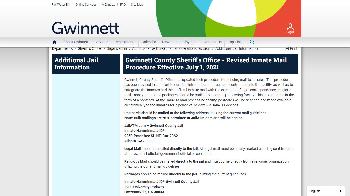 Jail Administration Section | Gwinnett County